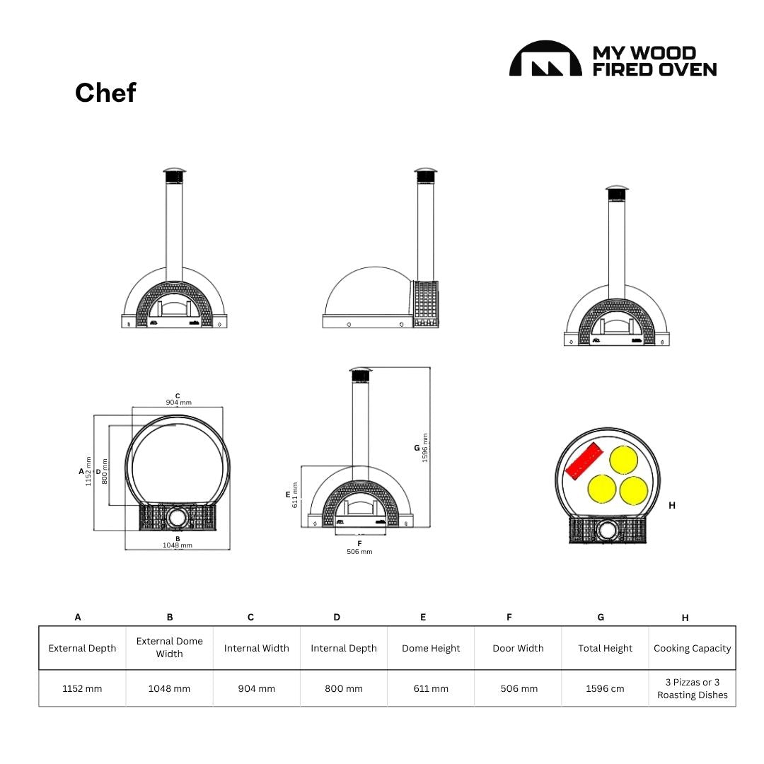 Chef Mosaic Wood Fired Pizza Oven